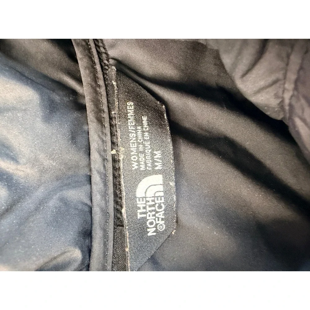 The North Face Womens Medium Black Puffer Vest Insulated Quilted Full Zip Hiking